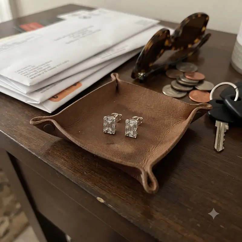 Sparkling Square Halo Stud Earrings photo review
