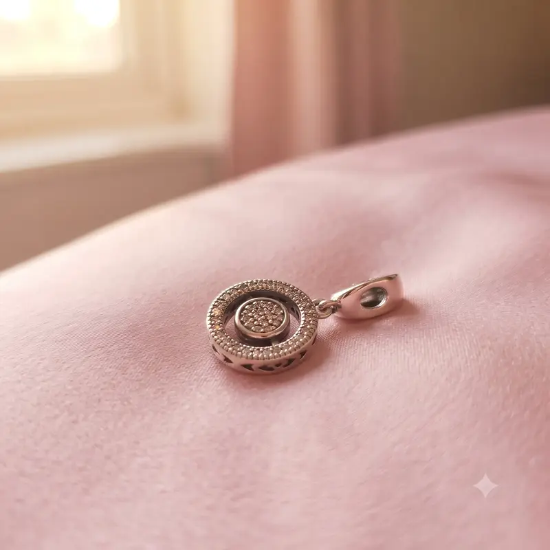 Spinning Pandora Logo & Pavé Dangle Charm photo review