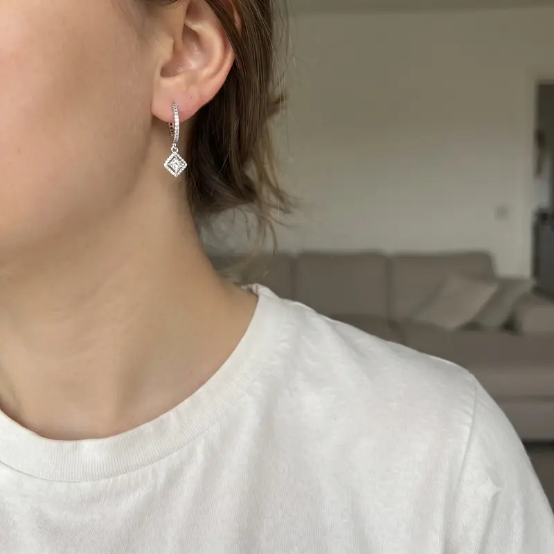 Square Sparkle Hoop Earrings photo review