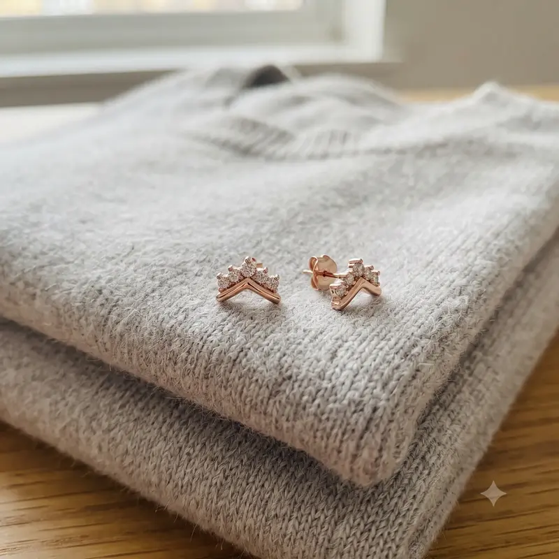 Tiara Wishbone Stud Earrings photo review