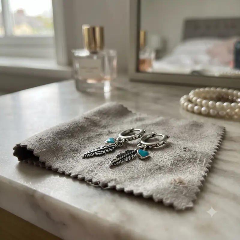 Turquoise Hearts & Feather Hoop Earrings photo review